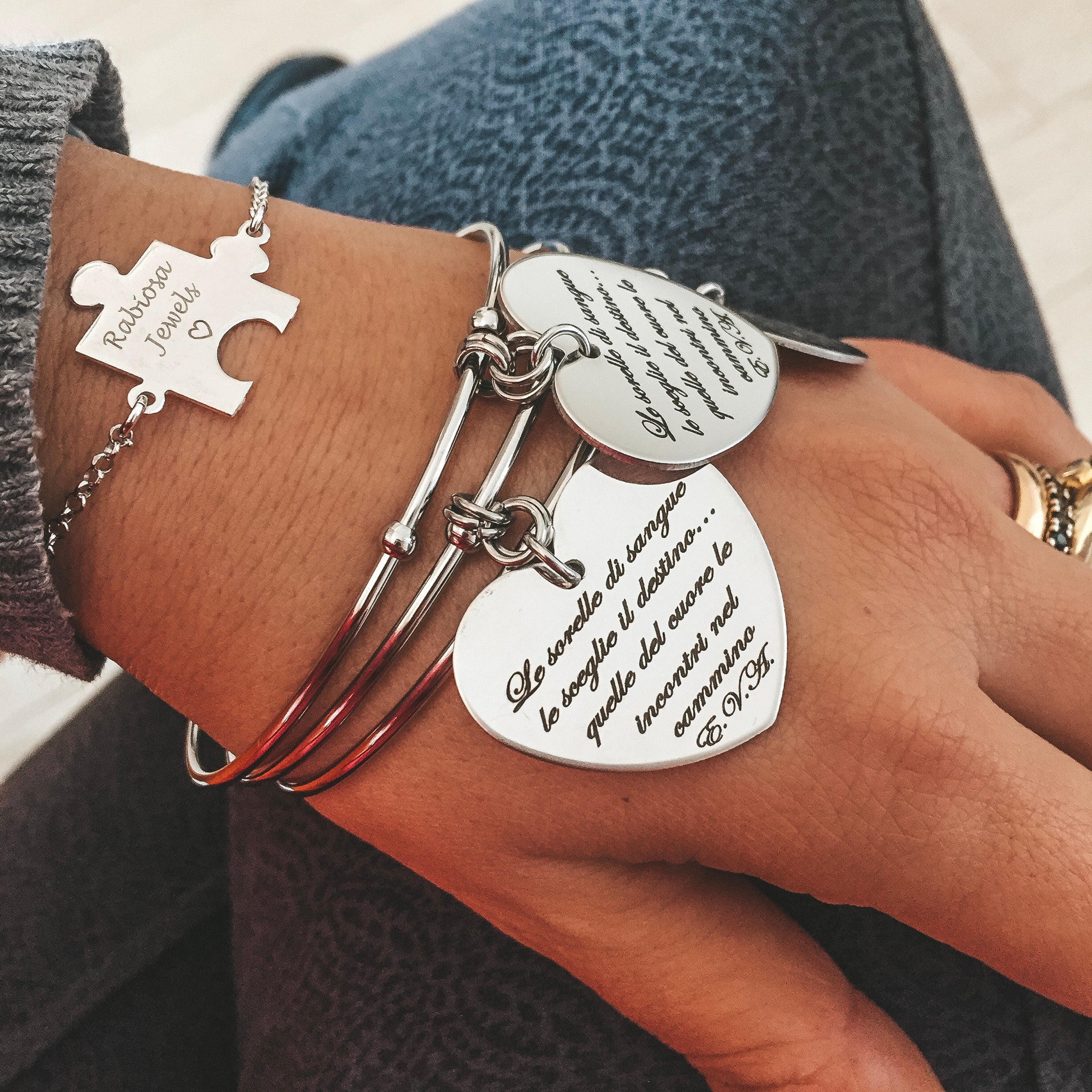 Bracciale Rigido con Ciondolo PERSONALIZZATO (4167556005951)