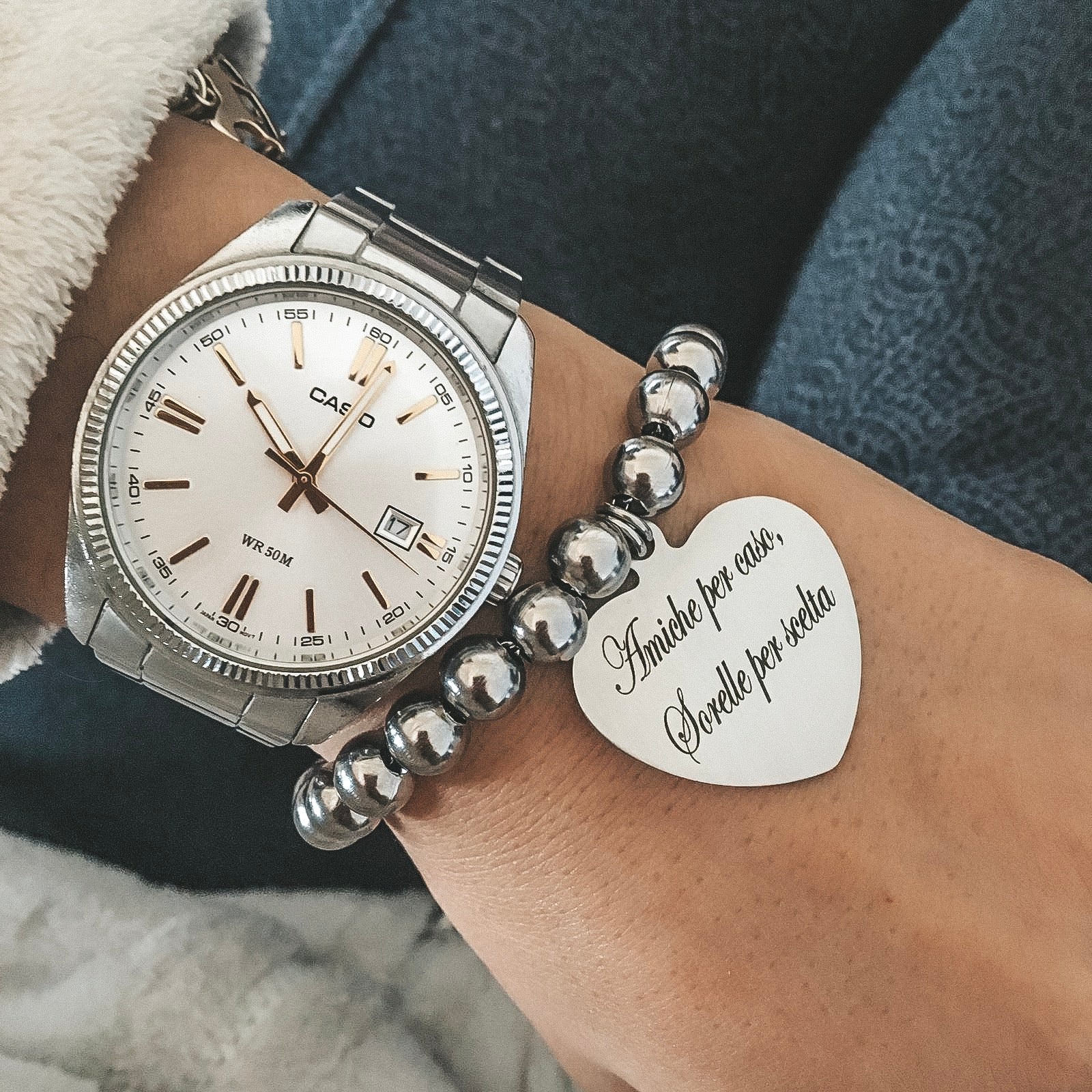 Bracciale Sfere con Ciondolo PERSONALIZZATO (4167563739199)