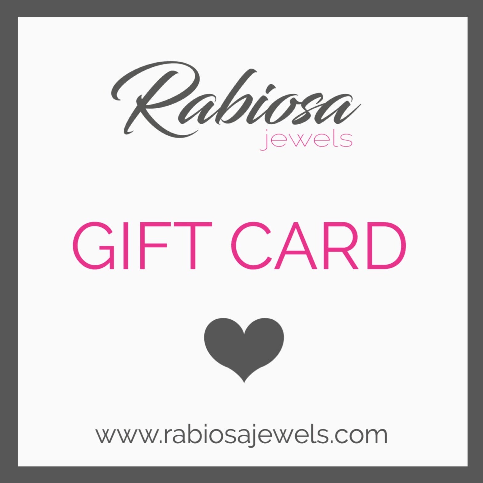 RabiosaJewels. Gift Card. Disponibile da 25€, 50€ e 100€. (4524325830719)