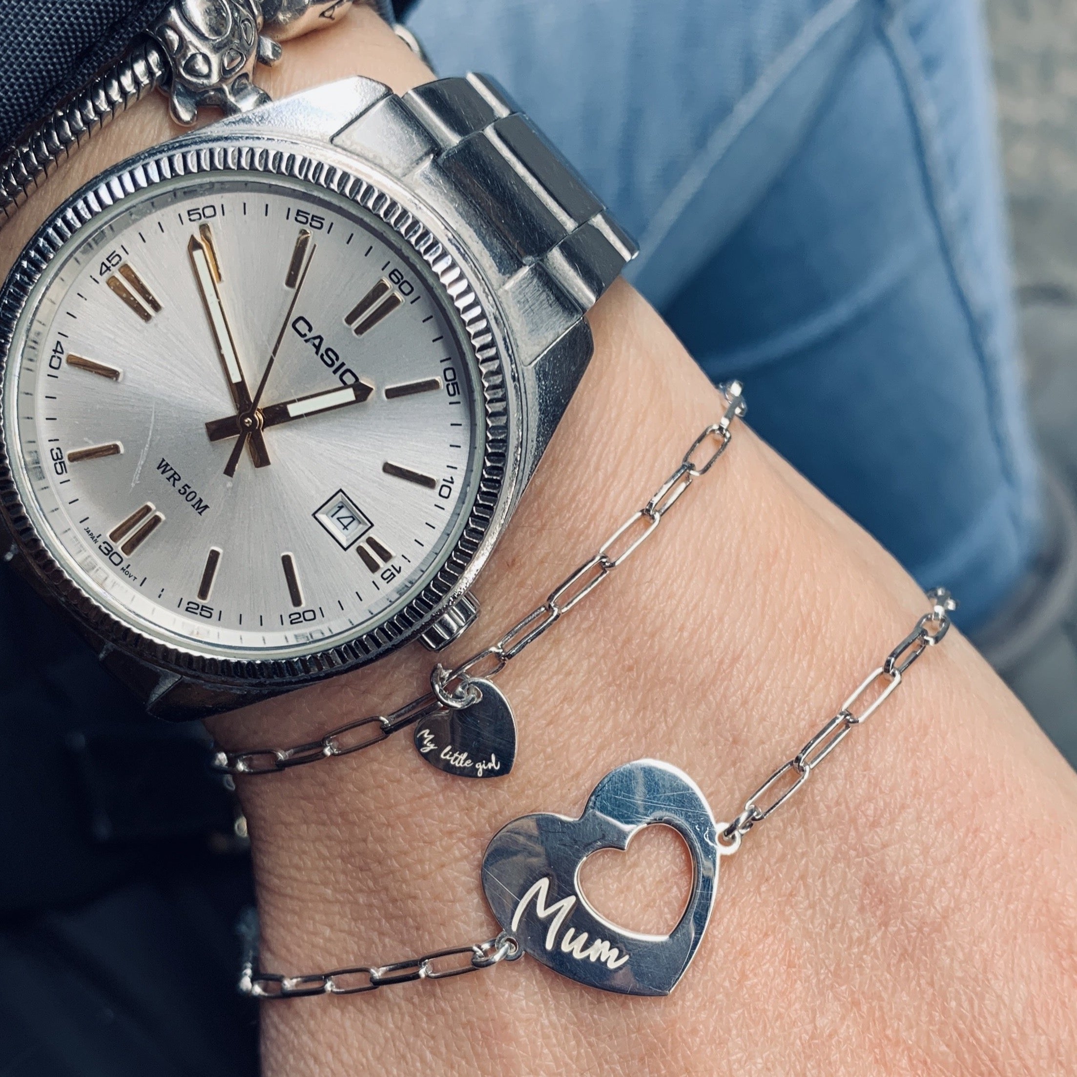 RabiosaJewels. Duo bracciali Mom&Girl. argento 925. foto indossati.