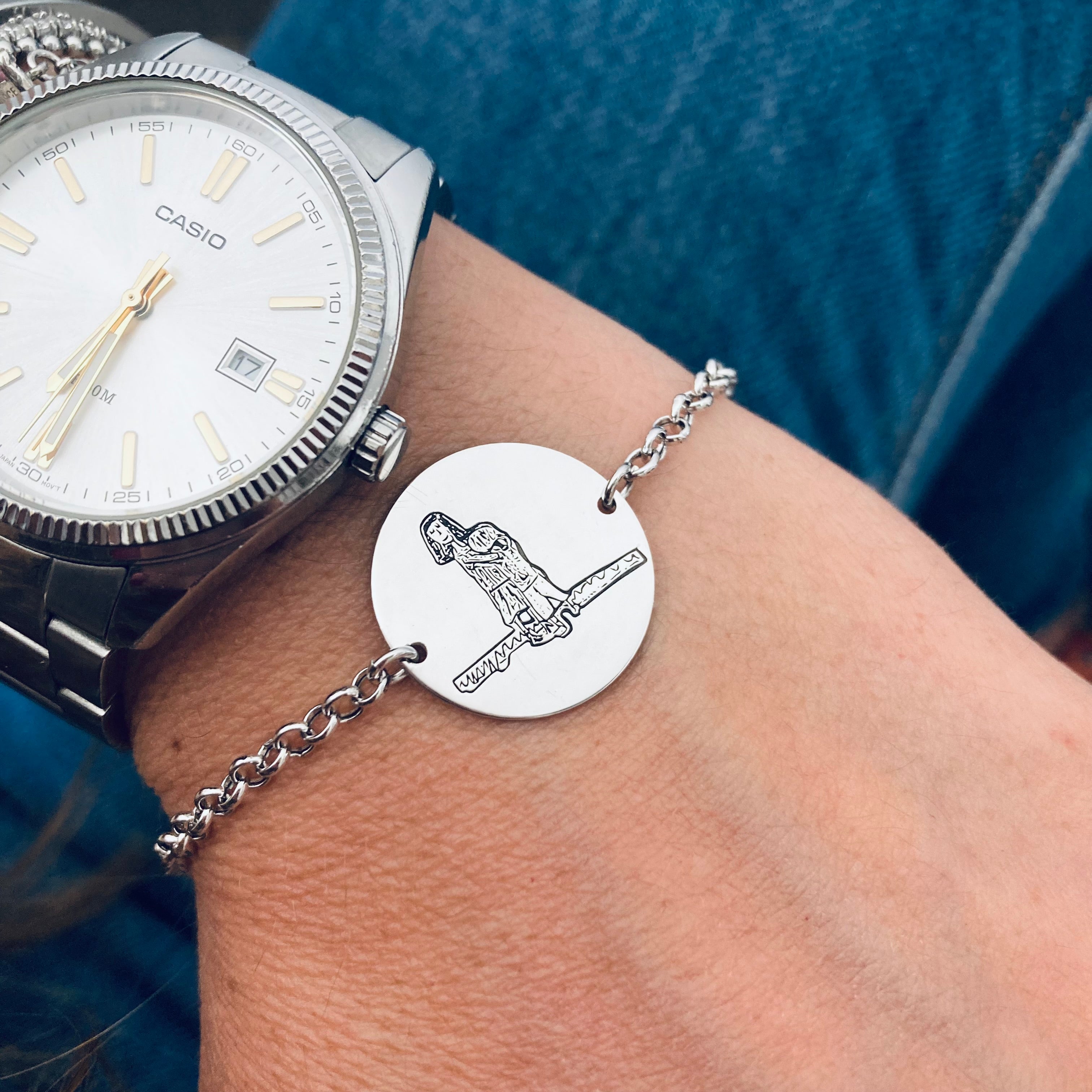 RabiosaJewels. bracciale con disegno bambini. argtento925