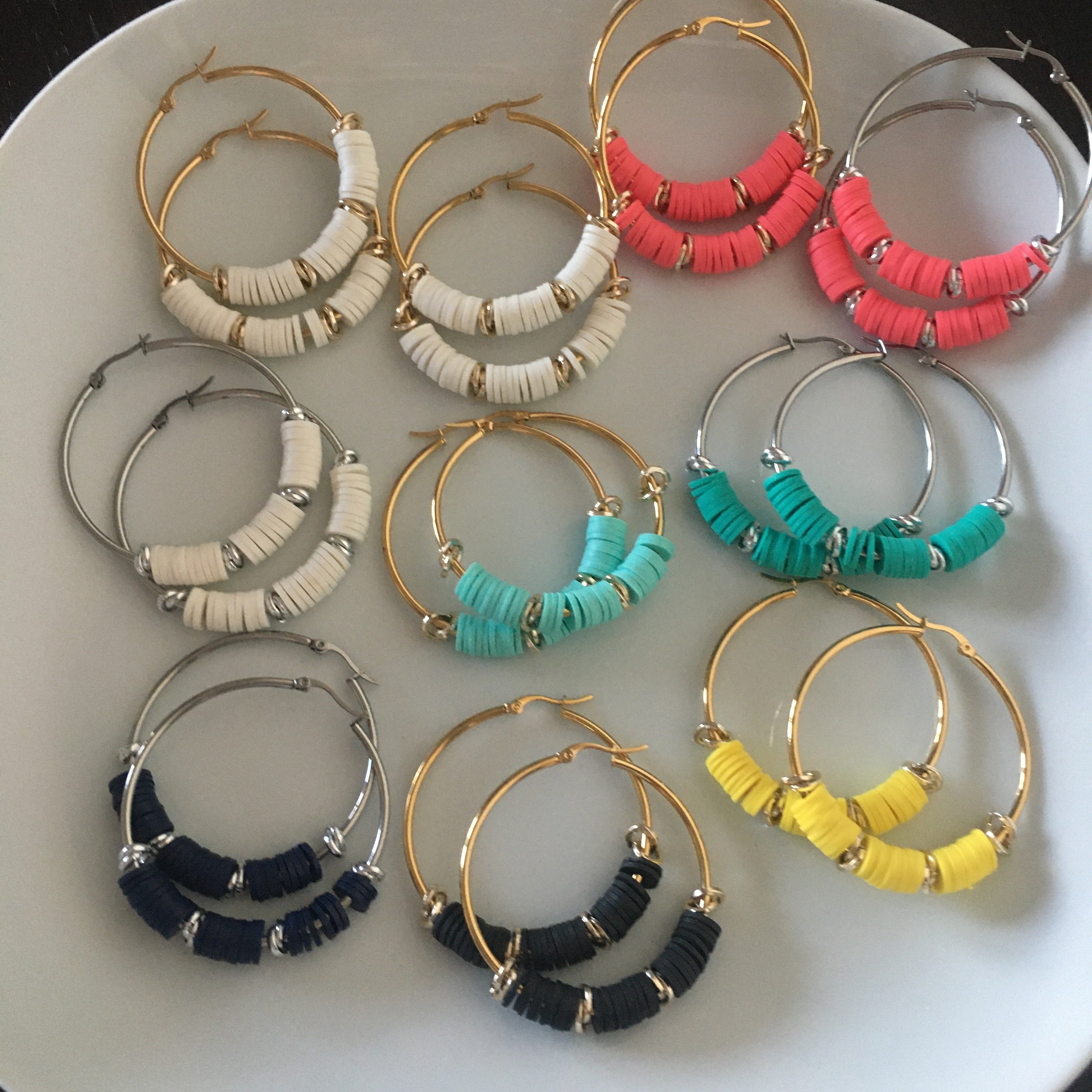 RabiosaJewels. Cerchi Maui in acciaio inox con rondelle colorate e intrecci in alluminio. Disponibili in silver e gold. (4721176969279)