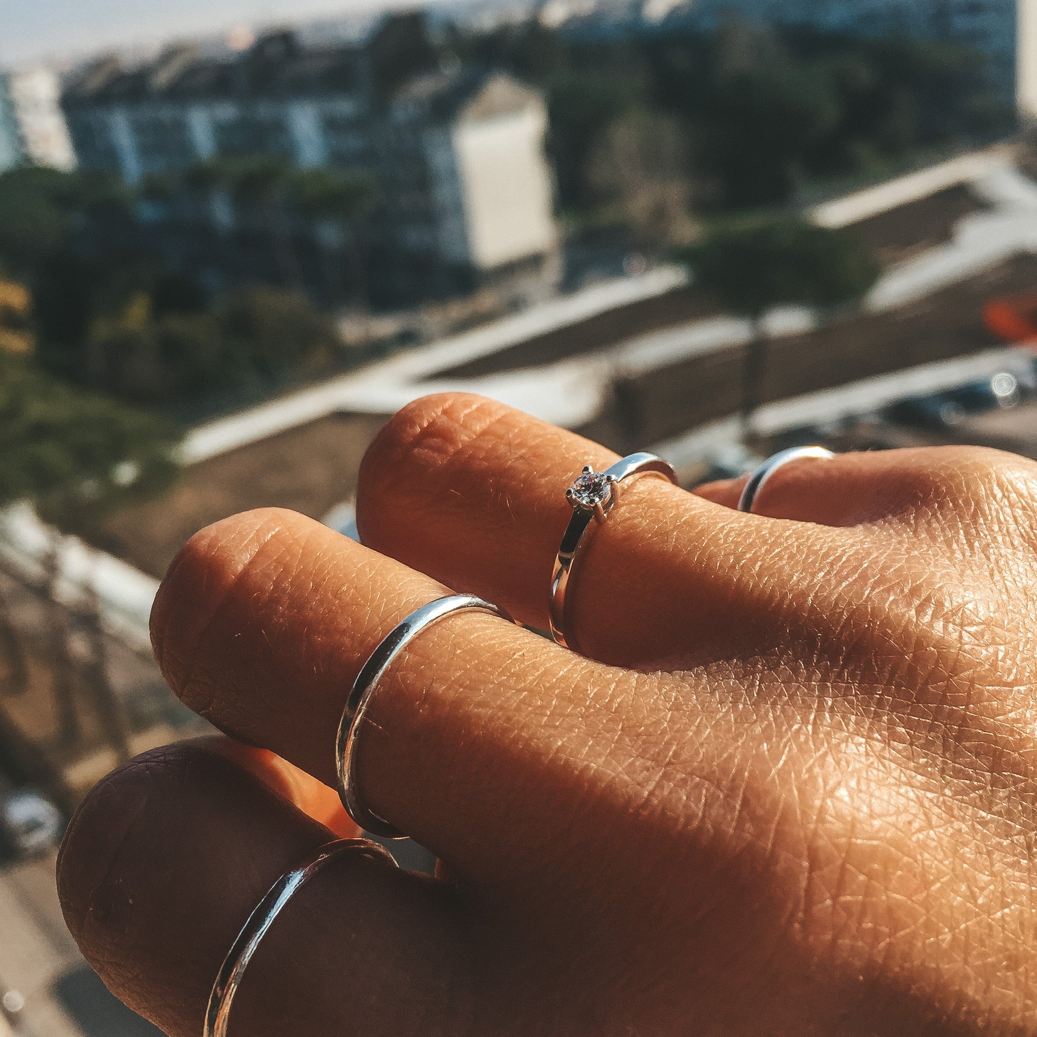 RabiosaJewels. Solitario mini. argento925 e zircone. Indossato. (4463385215039)