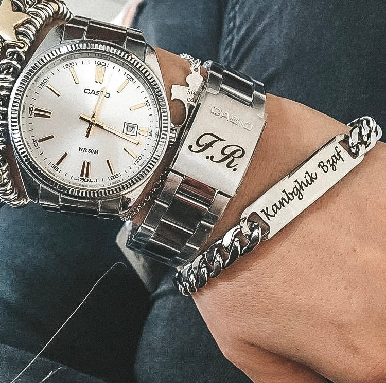 Bracciale Catena e Targhetta PERSONALIZZATO (4167551778879)