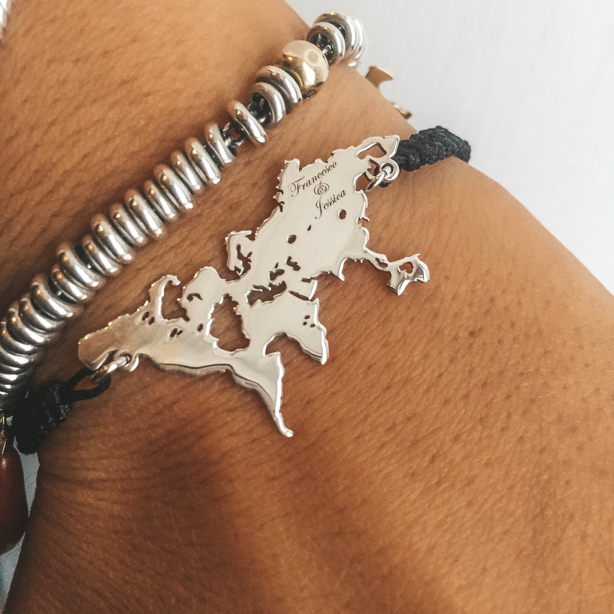 bracciale mondo. bracciale personalizzato. silver. argento 925. rabiosajewels (4379793293375)