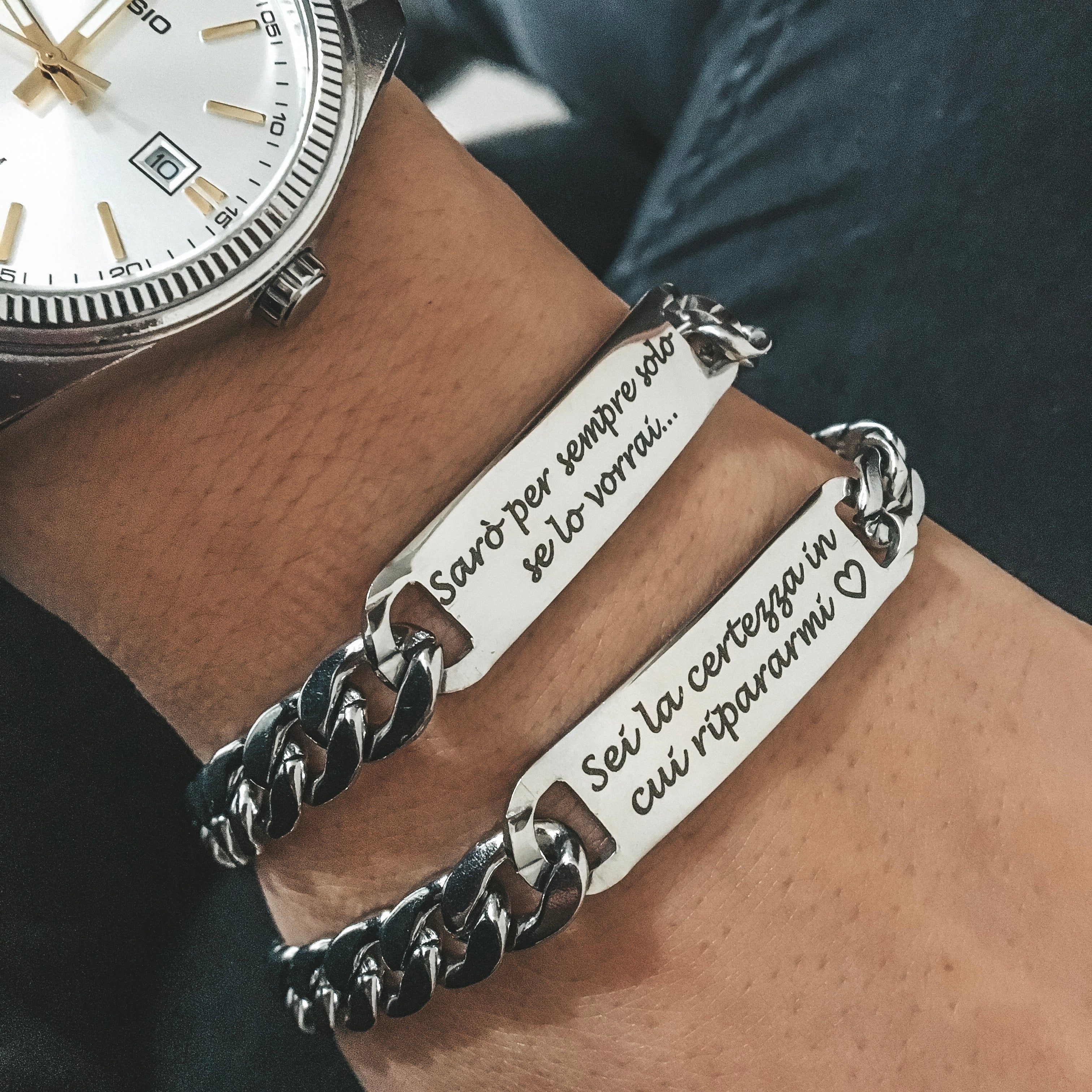Bracciale Catena e Targhetta PERSONALIZZATO (4167551778879)