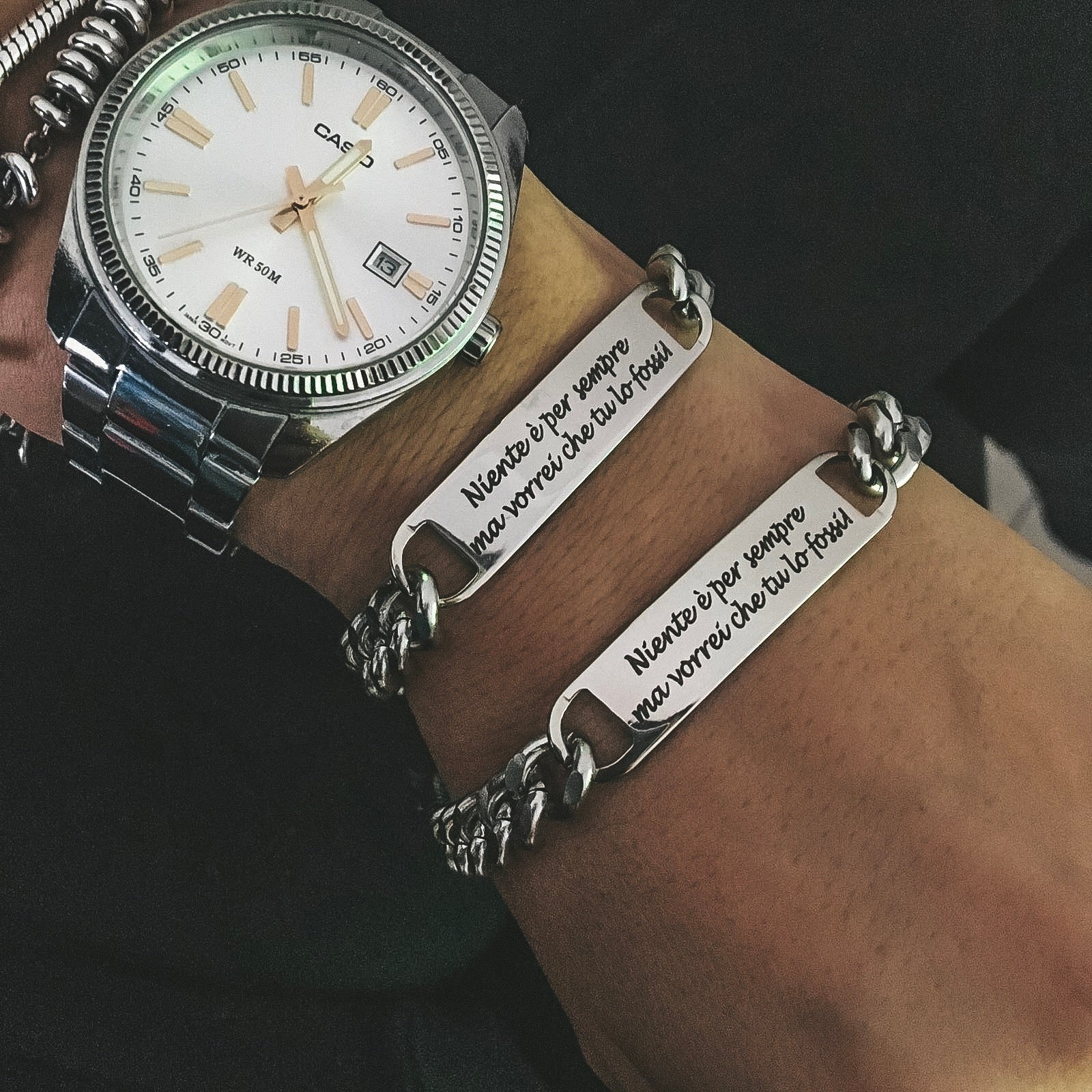 Bracciale Catena e Targhetta PERSONALIZZATO (4167551778879)