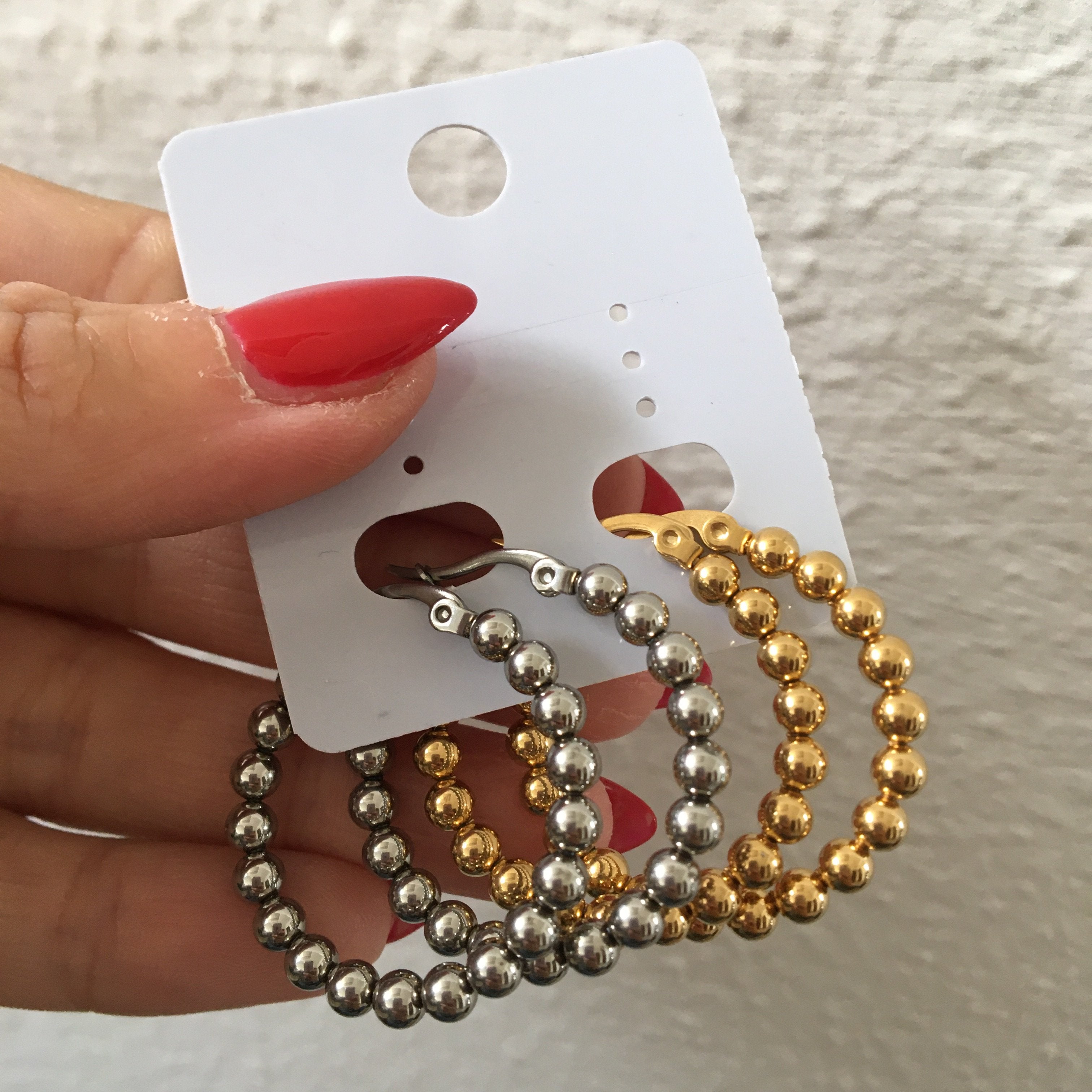 cerchi bubble in acciaio. silver e gold. rabiosajewels. steel. 3 cm (4383448596543)