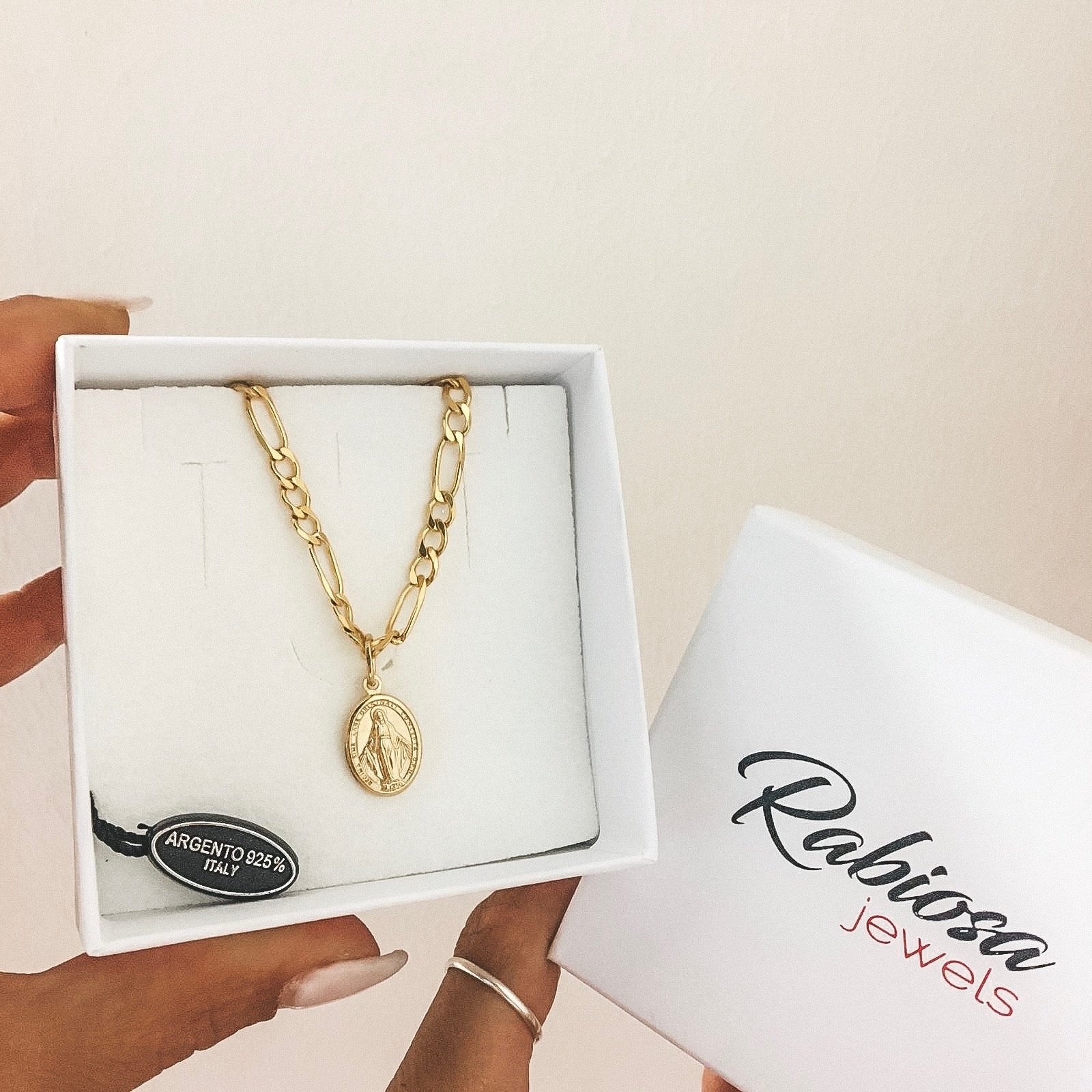 collana 3+1 con madonnina. charms madonna. argento925. gold. rabiosajewels (4380128215103)