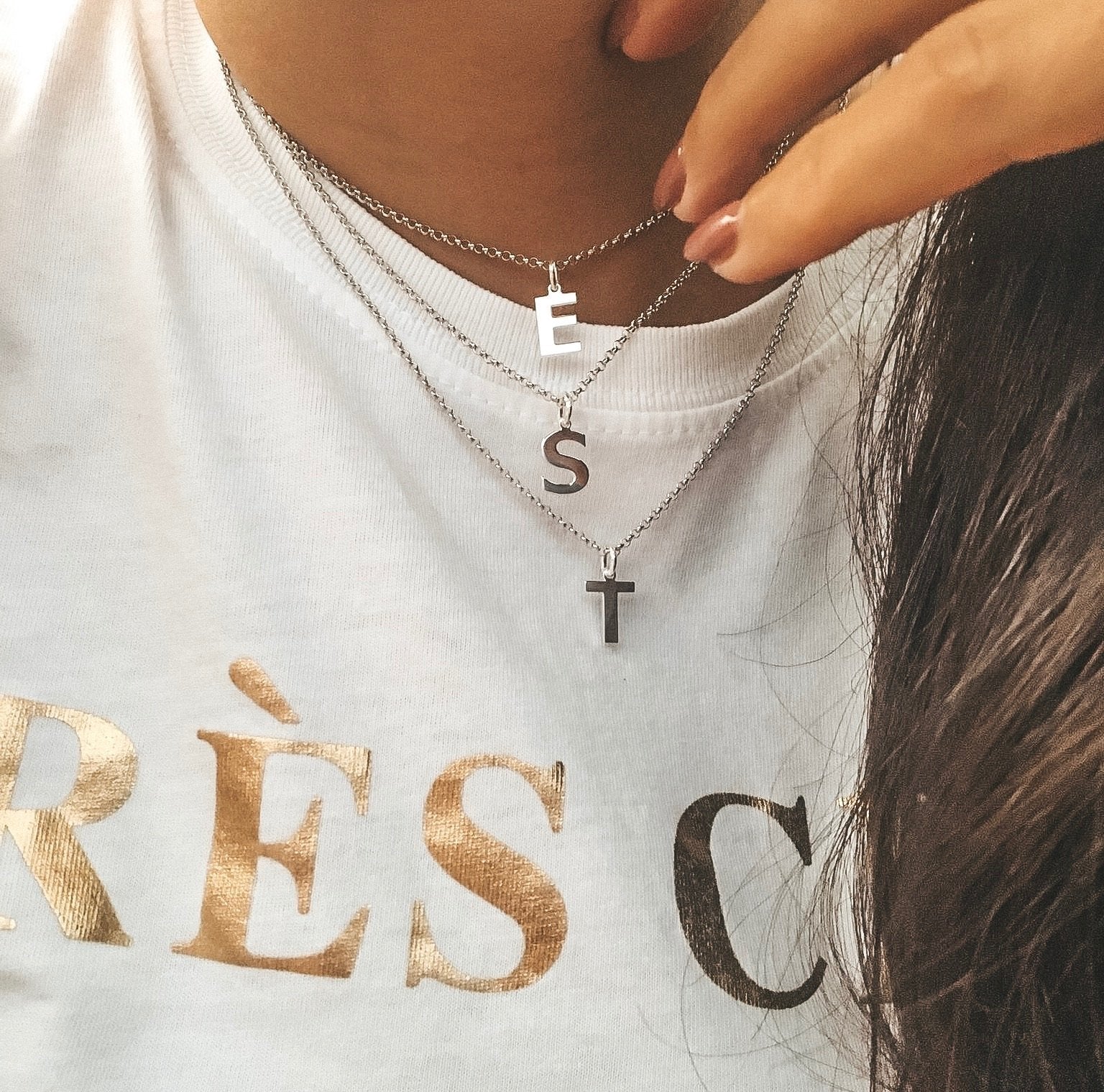 collana lettering. collana iniziale. charms lettera. silver. rabiosajewels (4384063750207)