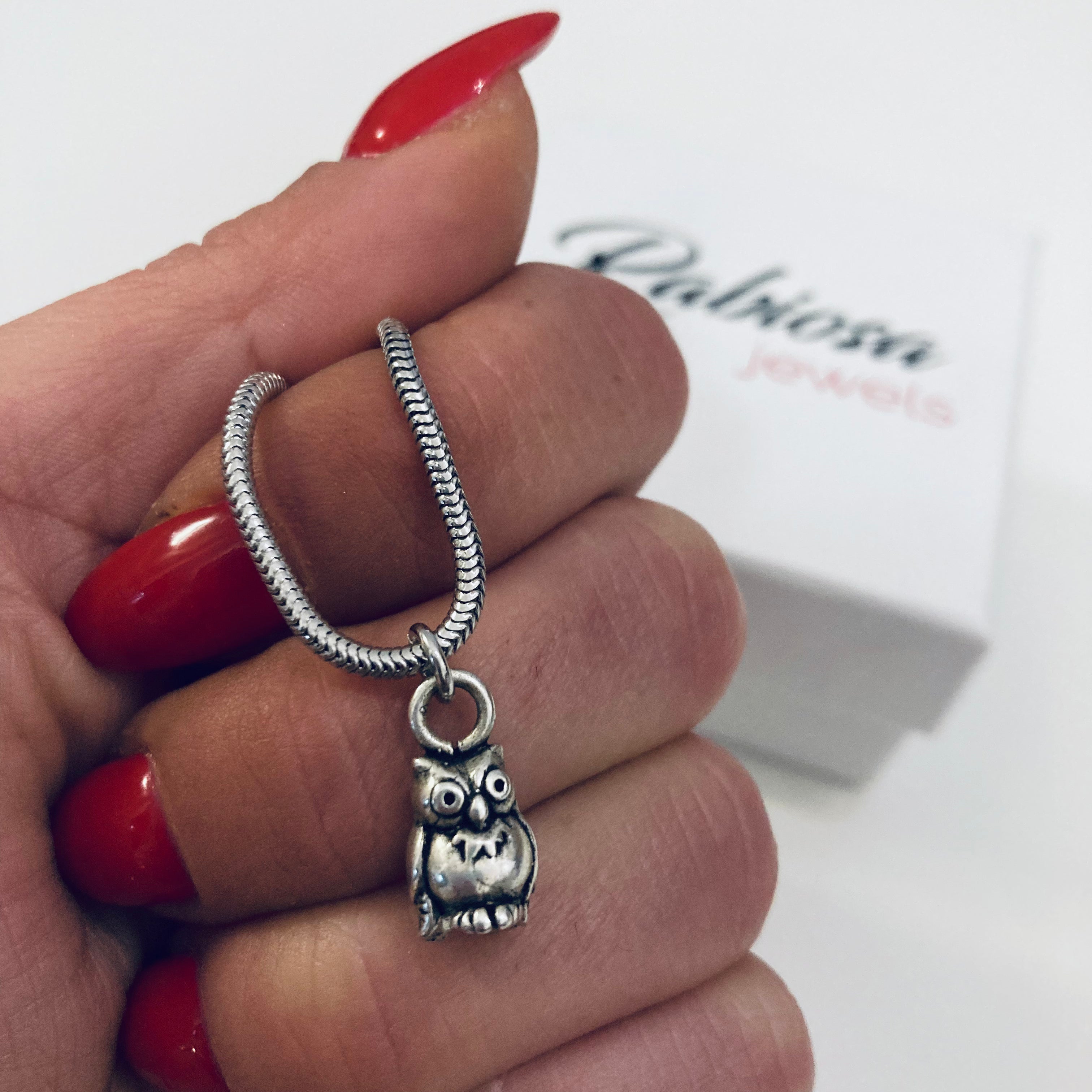 bracciale gufo in argento 925 di RabiosaJewels 