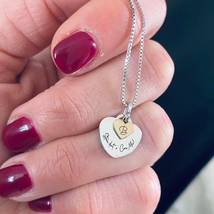 collana Stai int'o core mio in argento 925 con cuoricino perdonalizzabile con iniziale a scelta. RabiosaJewels 
