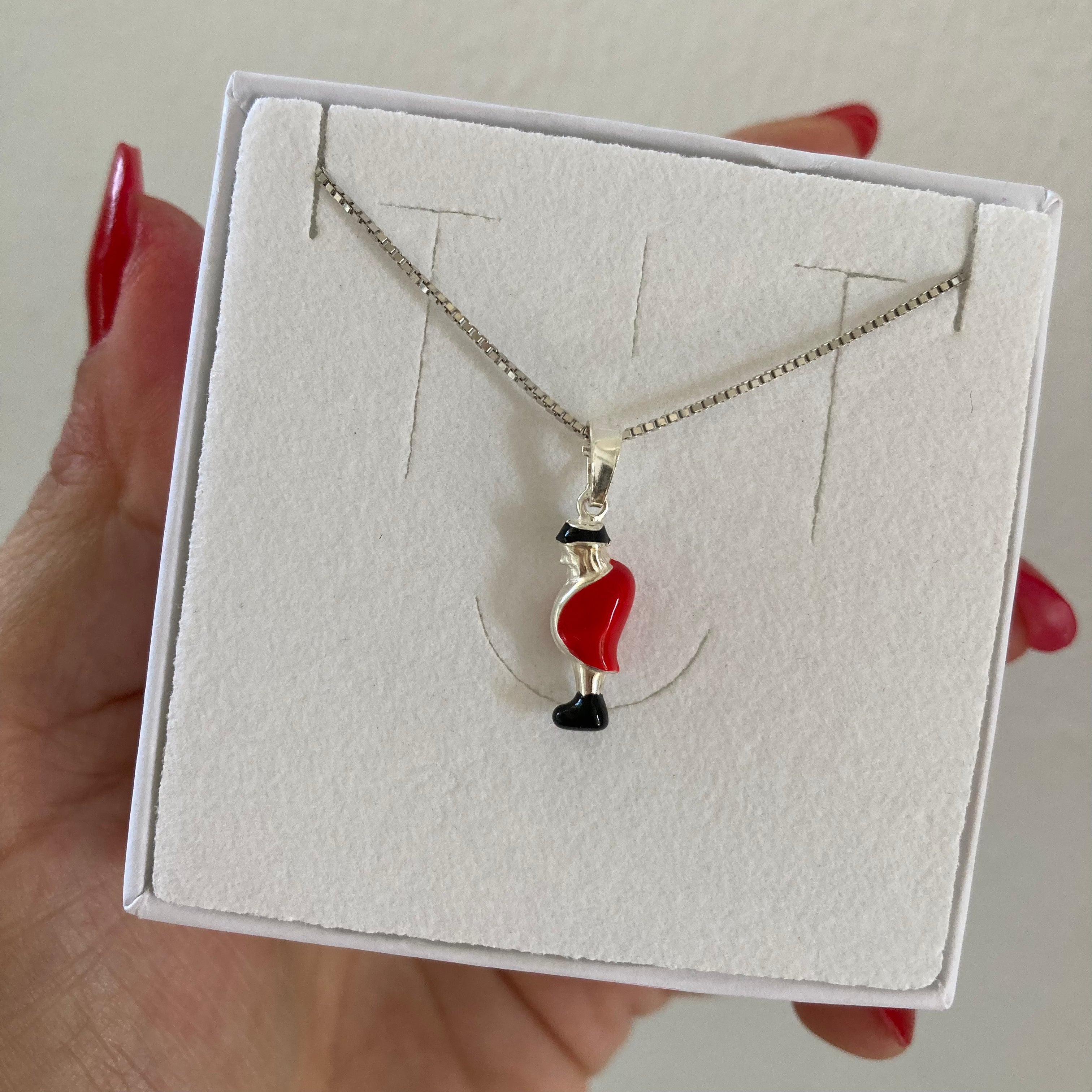 collana con ciondolo gobbo portafortuna in argento925. RabiosaJewels 
