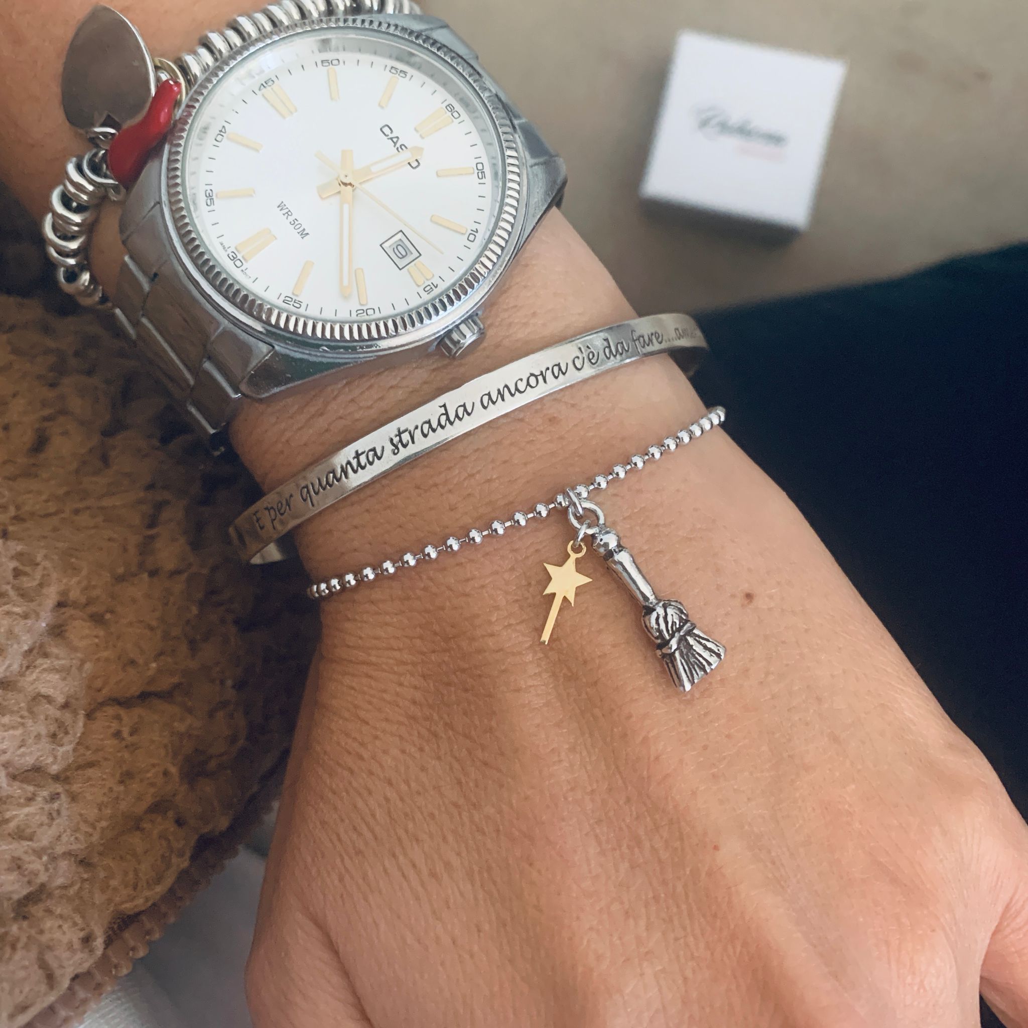 bracciale scopa saggina per scacciare le negatività. argento 925. RabiosaJewels