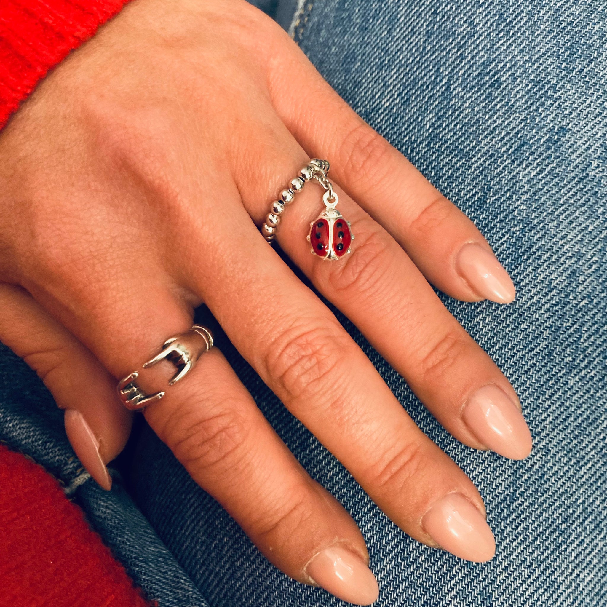 Anello con coccinella outlet