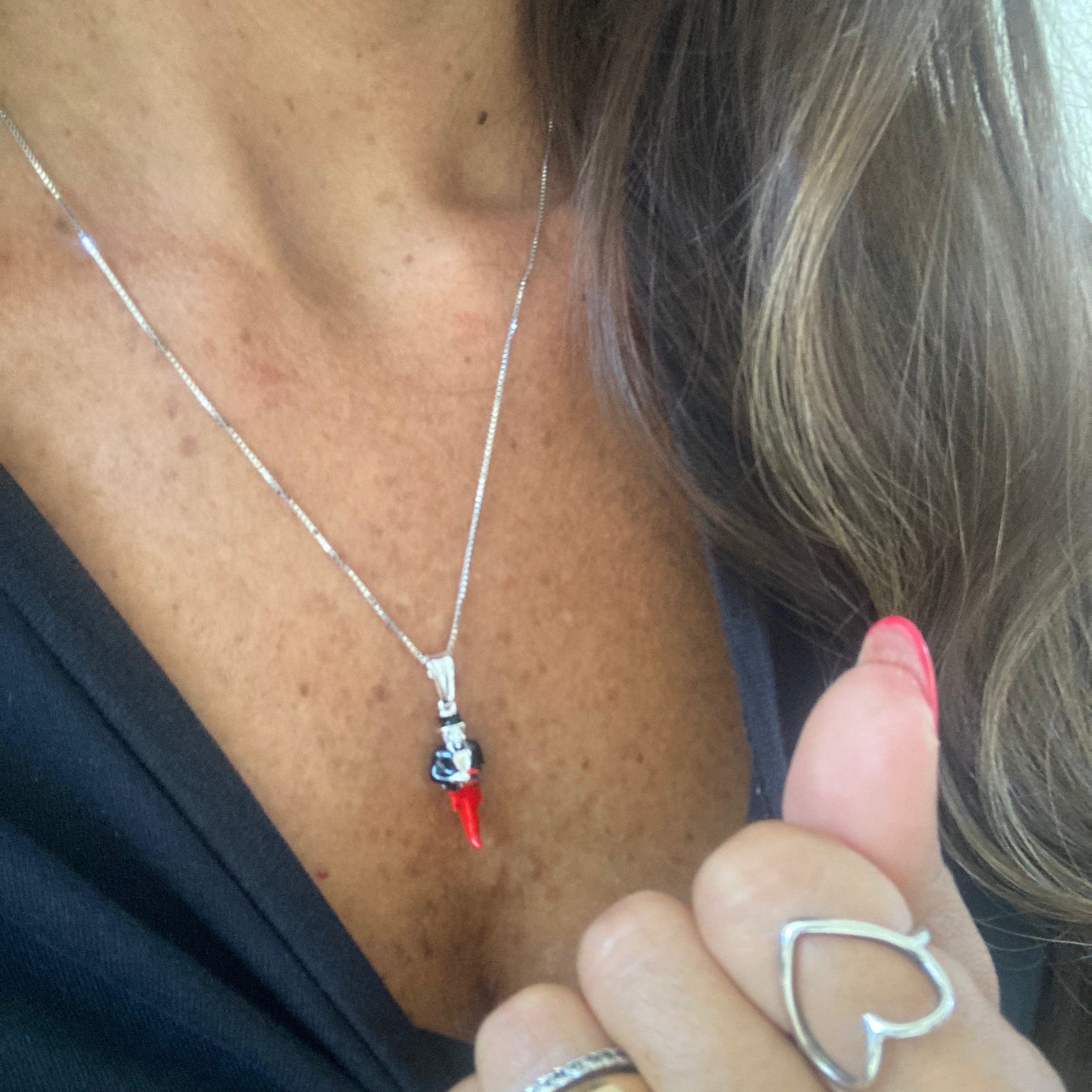 collana con corno scartellato in argento 925 di RabiosaJewels 