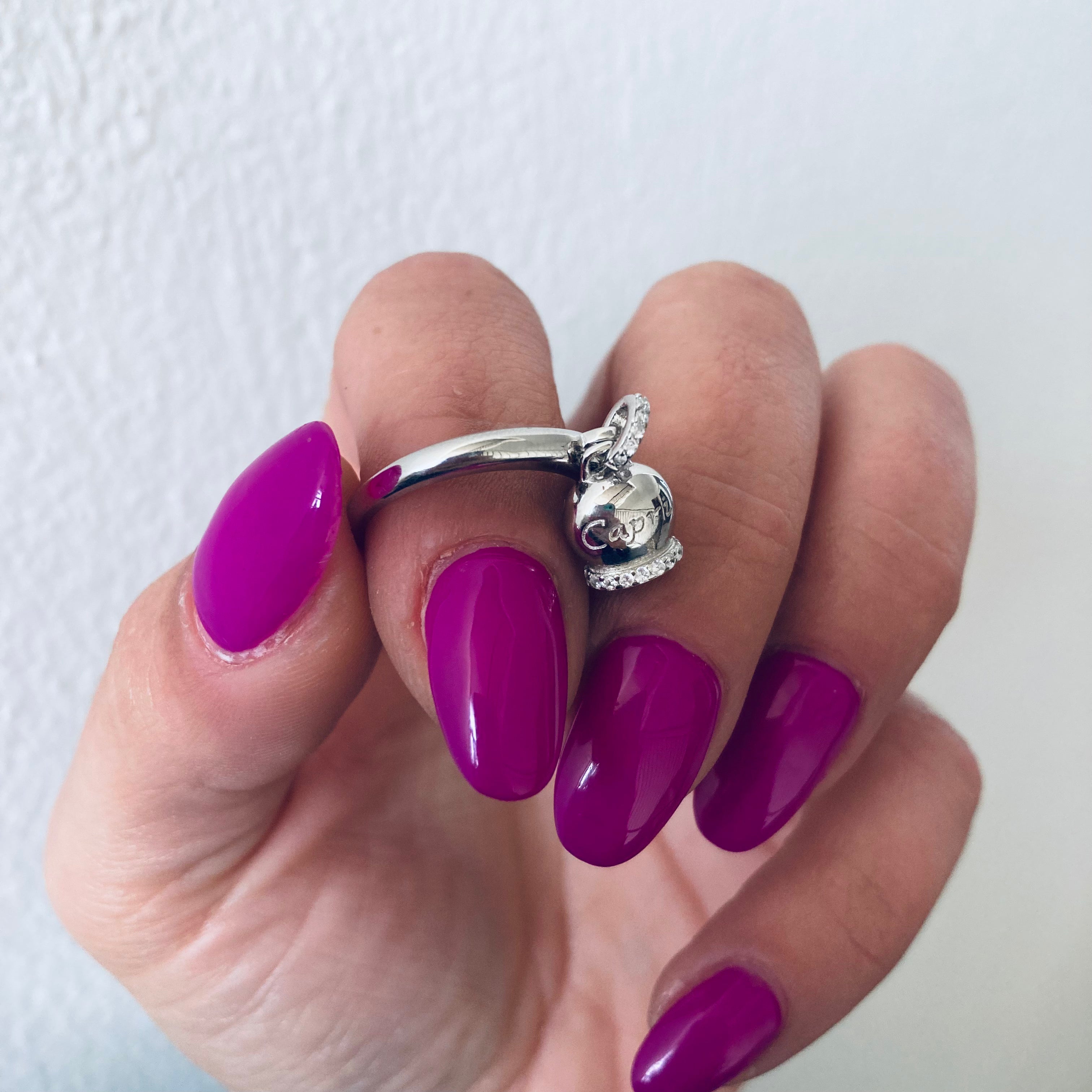 anello campanella di Capri in argento 925 con giro di zirconi. RabiosaJewels