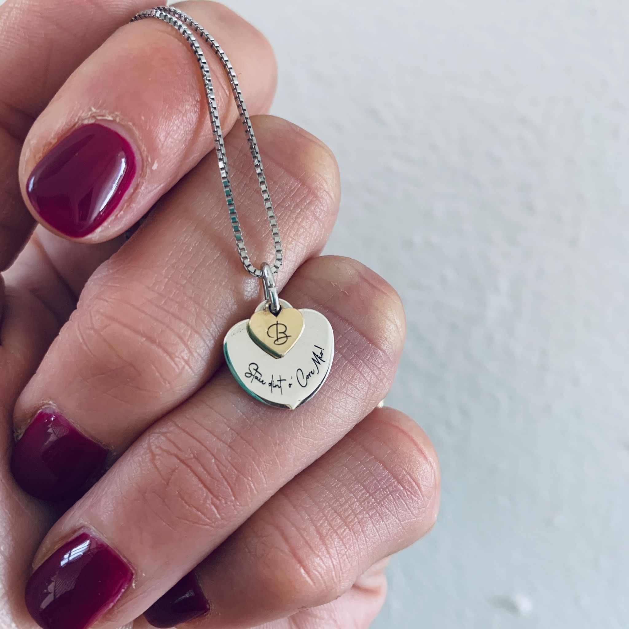 collana Stai int'o core mio in argento 925 con cuoricino perdonalizzabile con iniziale a scelta. RabiosaJewels