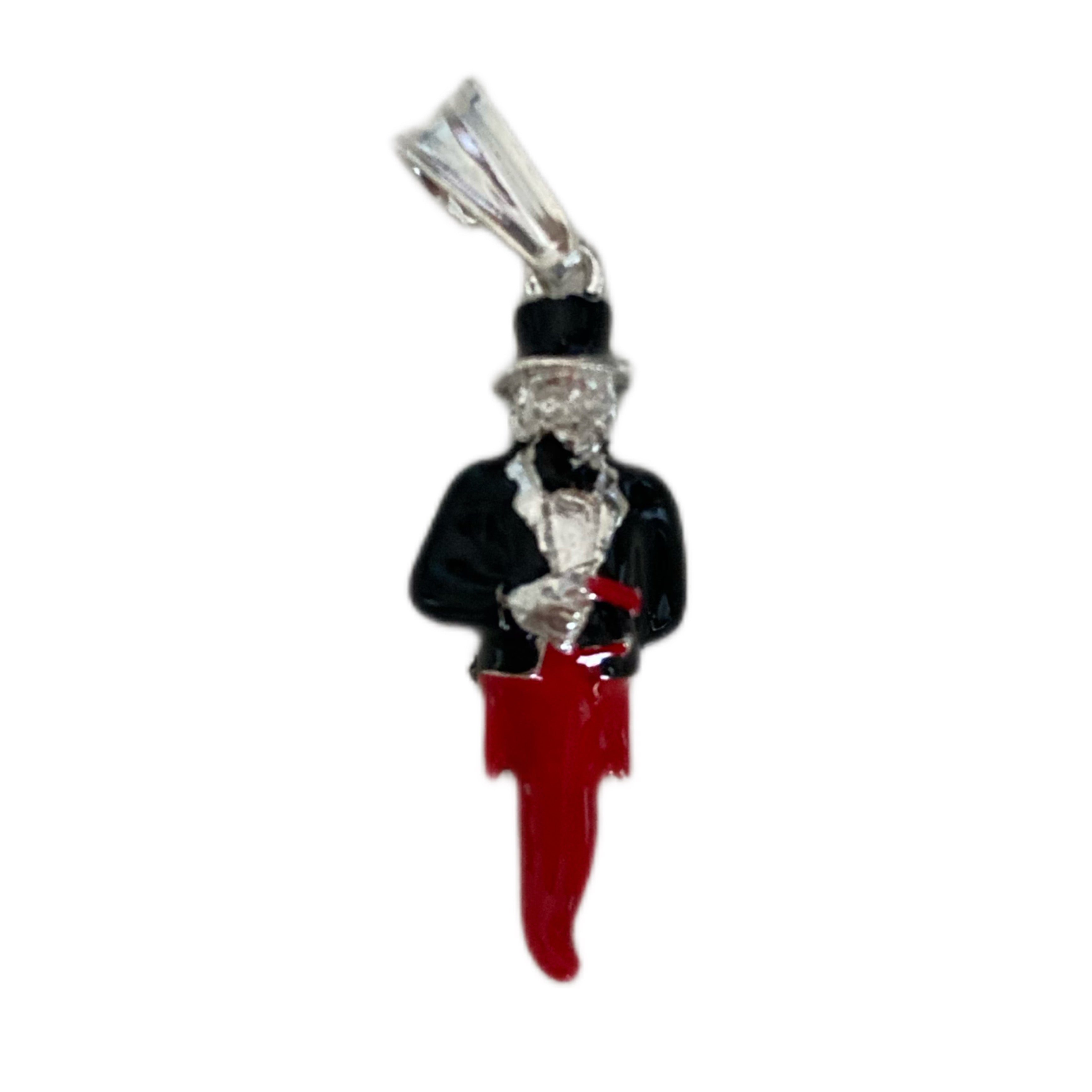 ciondolo corno scartellato in argento 925 smaltato a caldo. RabiosaJewels 