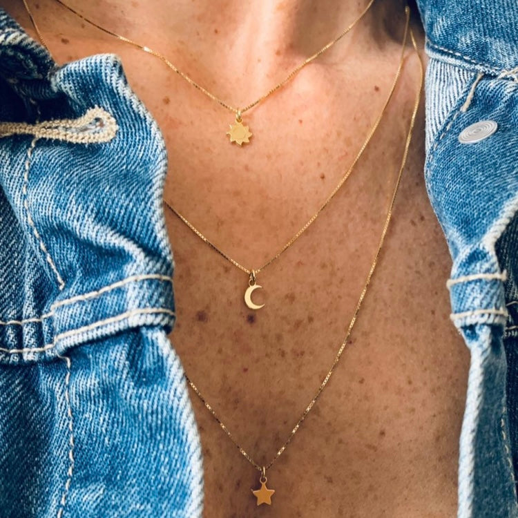 collana 3 fili lunghezza diversa con micro charms a scelta in argento 925. rabiosajewels