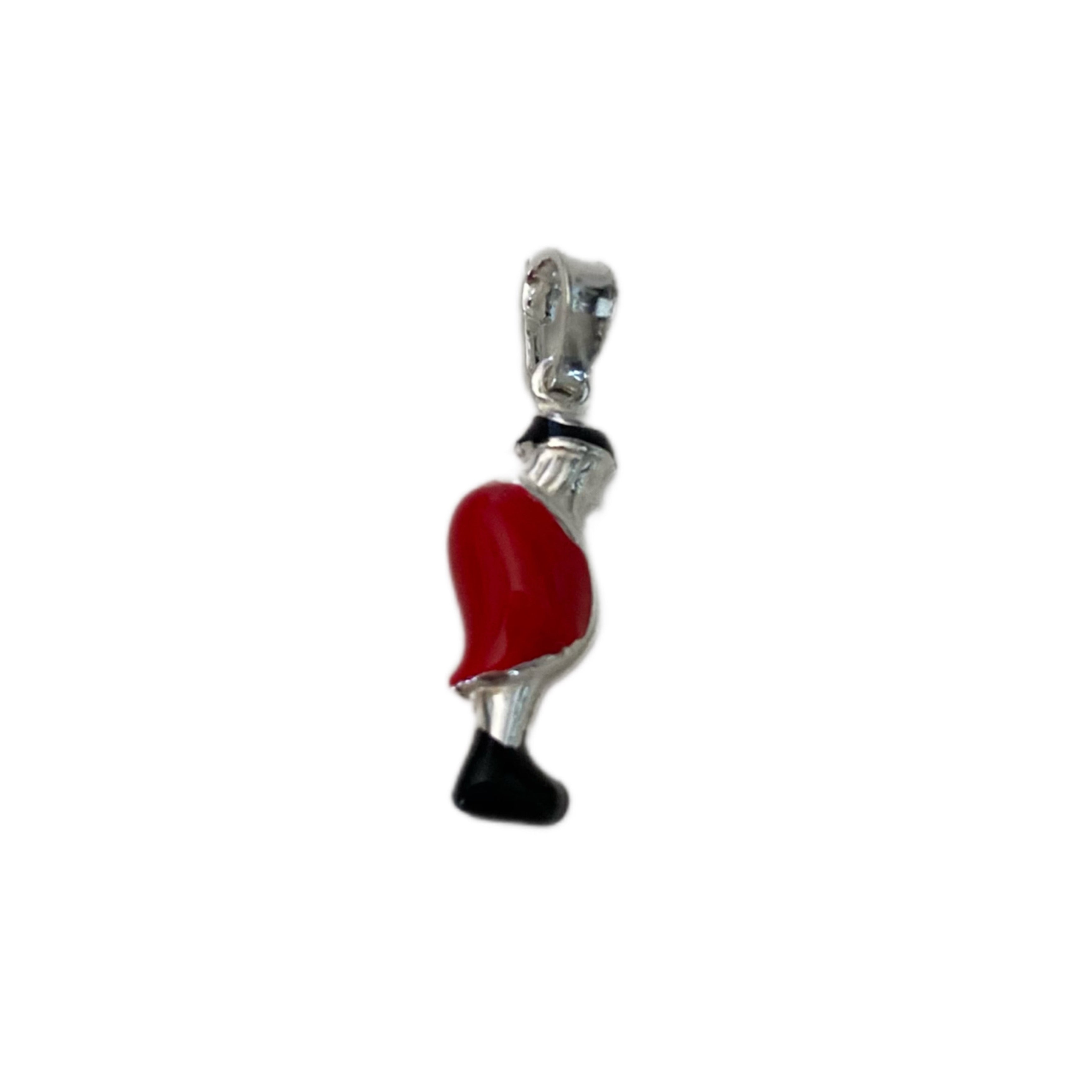 ciondolo gobbo in argento 925 smaltato a caldo. RabiosaJewels. o' scartellato