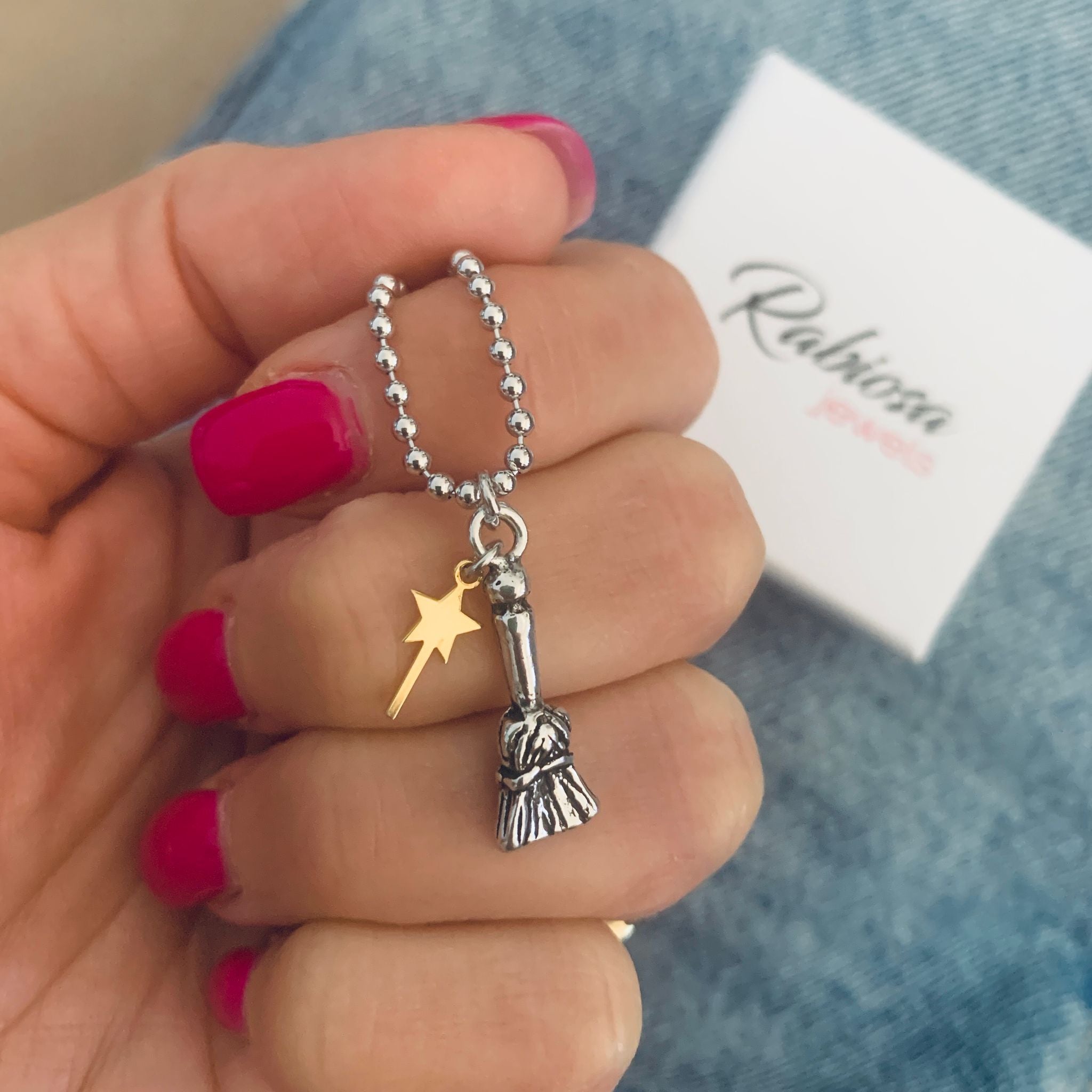 bracciale scopa saggina per scacciare le negatività. argento 925. RabiosaJewels