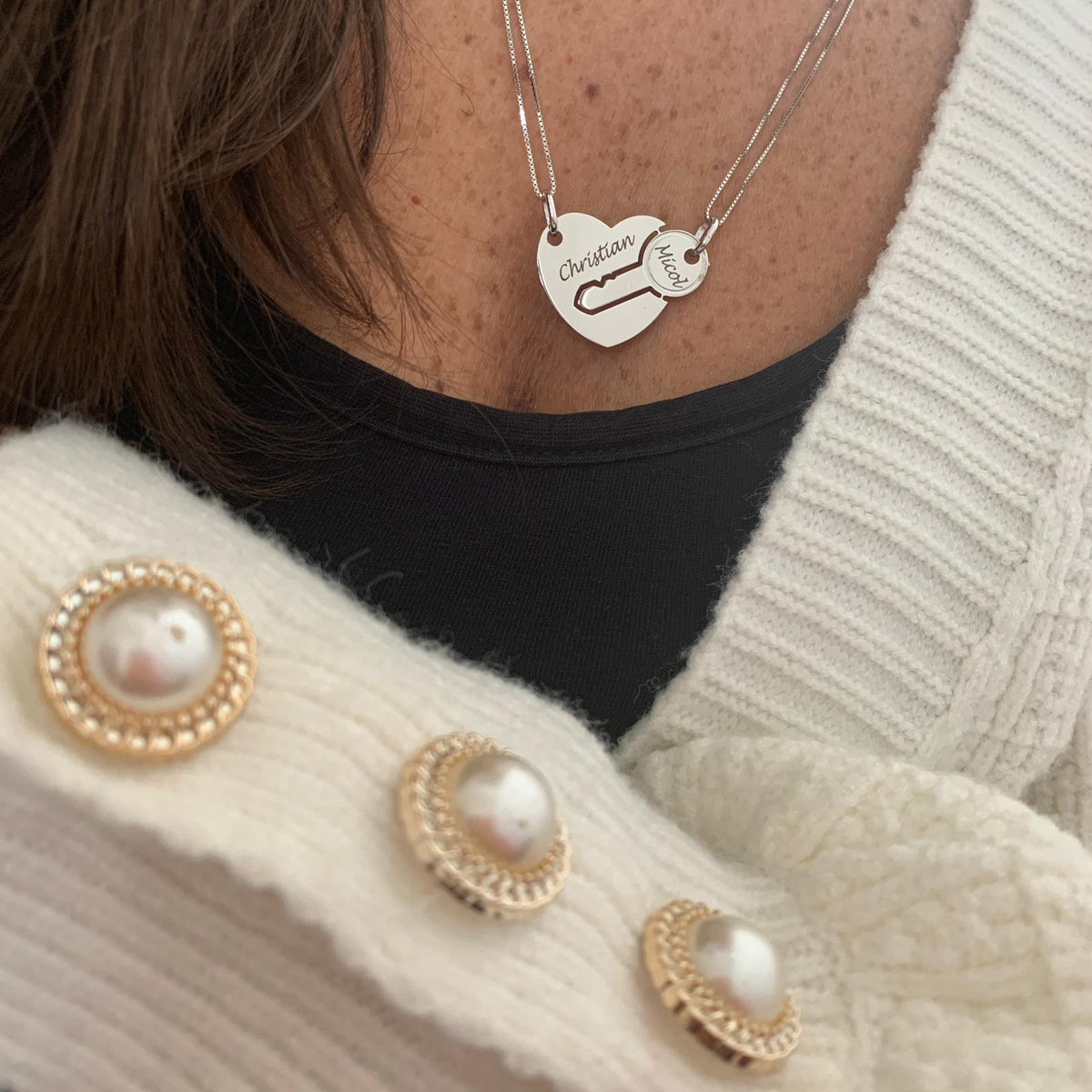 Queriot micro ciondolo Cuore LOVE in oro rosa 9kt