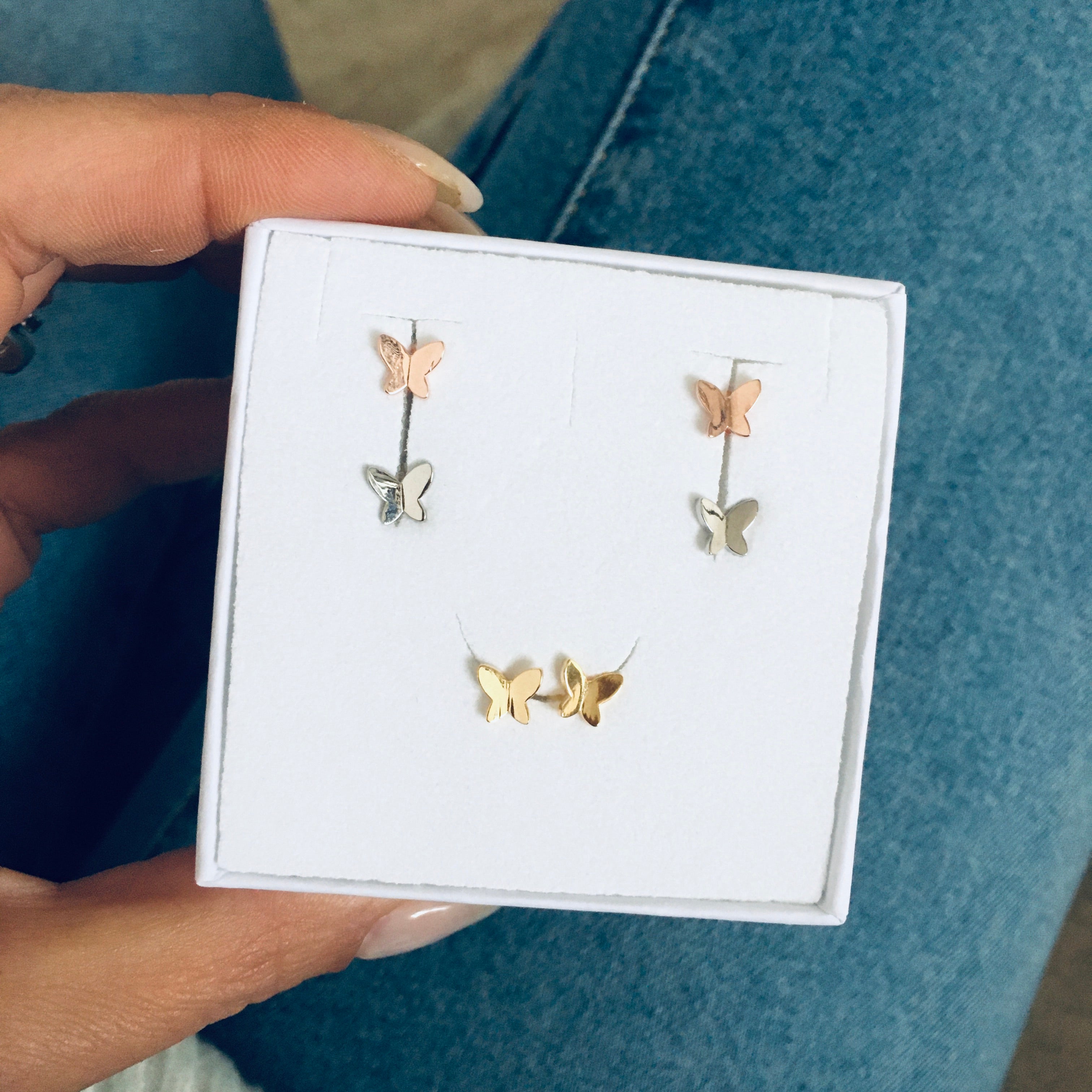 orecchini farfalla da lobo.rabiosajewels.argento 925.orecchini butterfly.steel earrings