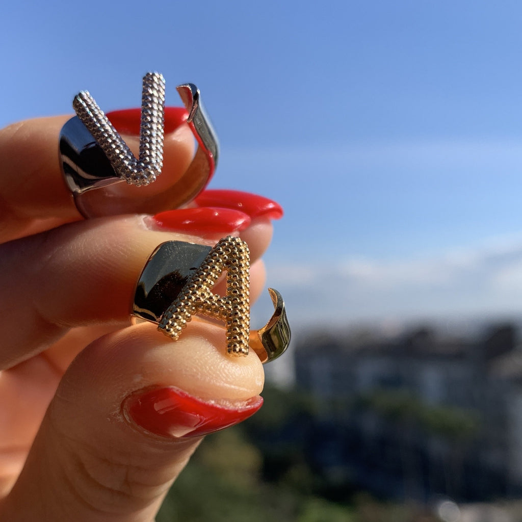 Anello sales iniziale argento