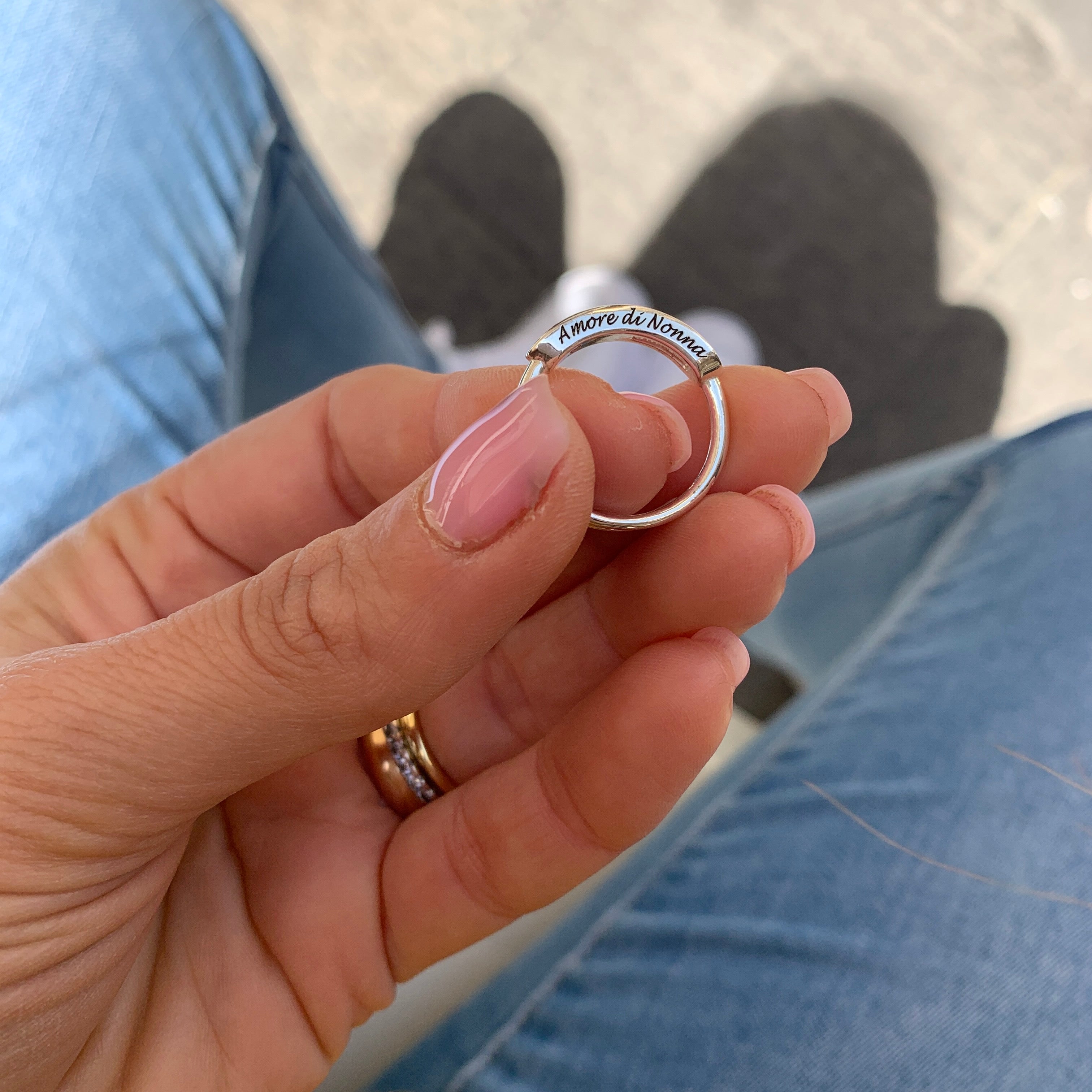 rabiosajewels. anello label regolabile e personalizzato. dettaglio fronte. argento925. ring.