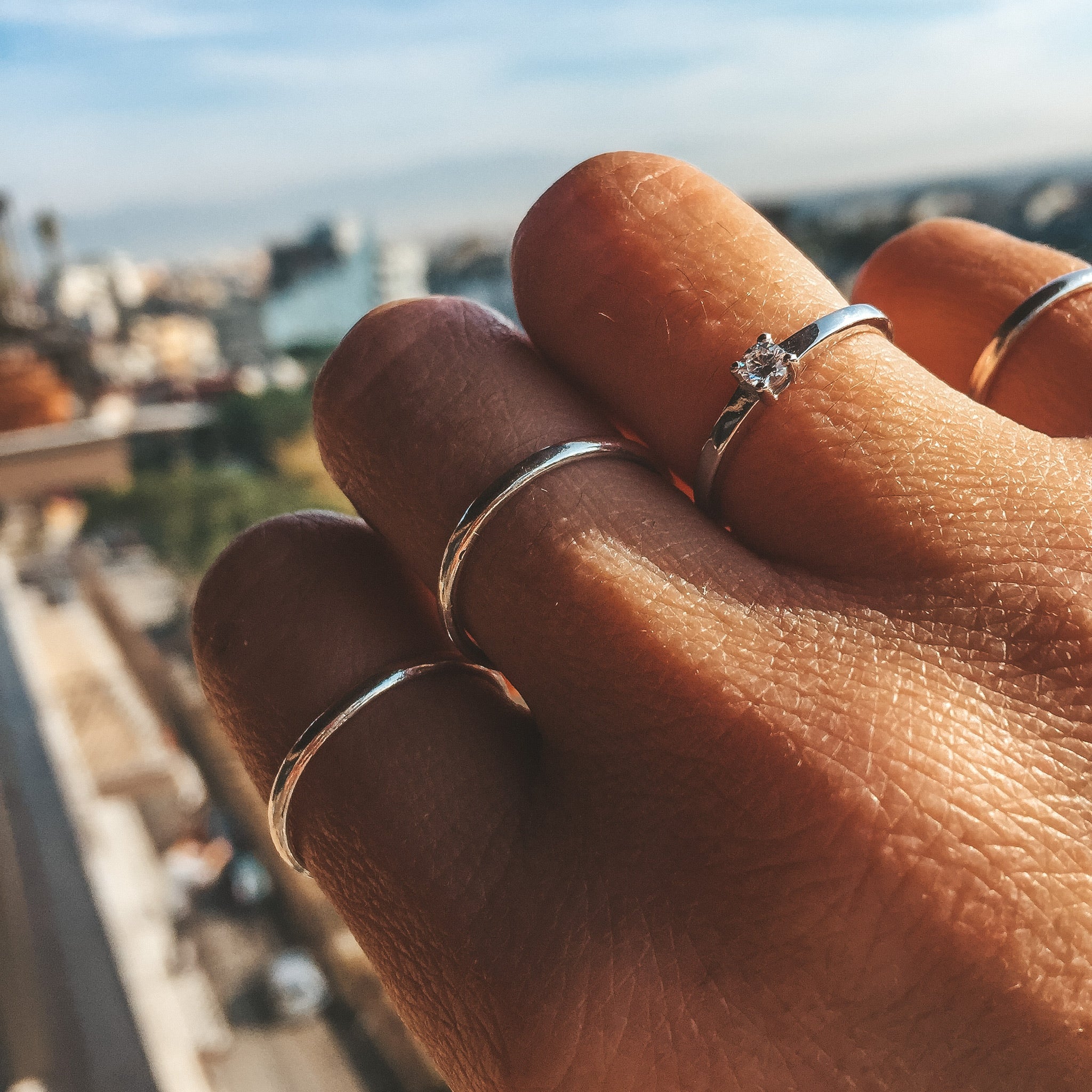 RabiosaJewels. Solitario mini. argento925 e zircone. Indossato.  That's amore (4463385215039)
